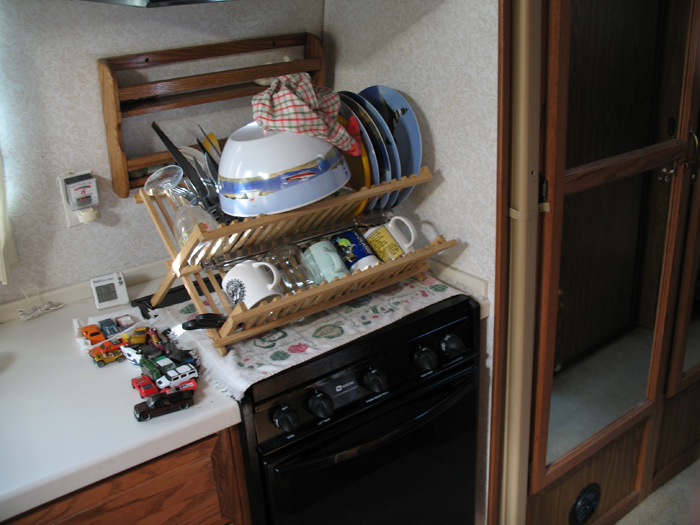 Everything is clean, including the cars