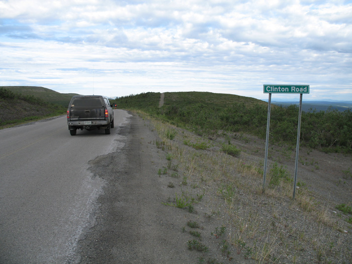 Leaving the pavement of Top of World highway for Clinton Creek