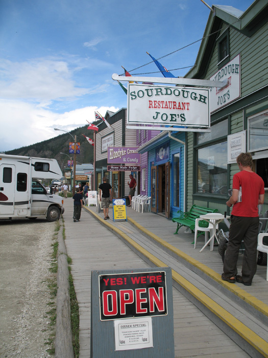 Along the boardwalk in Dawson City