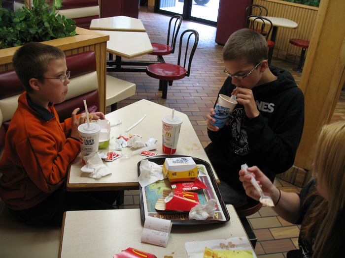 Eating junk-food at McDonalds