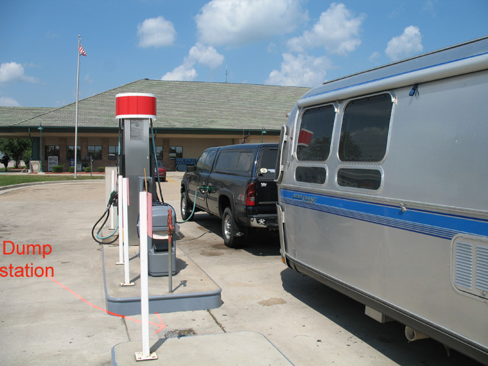 Buying diesel at a combined pump and dump lane at Flying-J in La Salle, IL