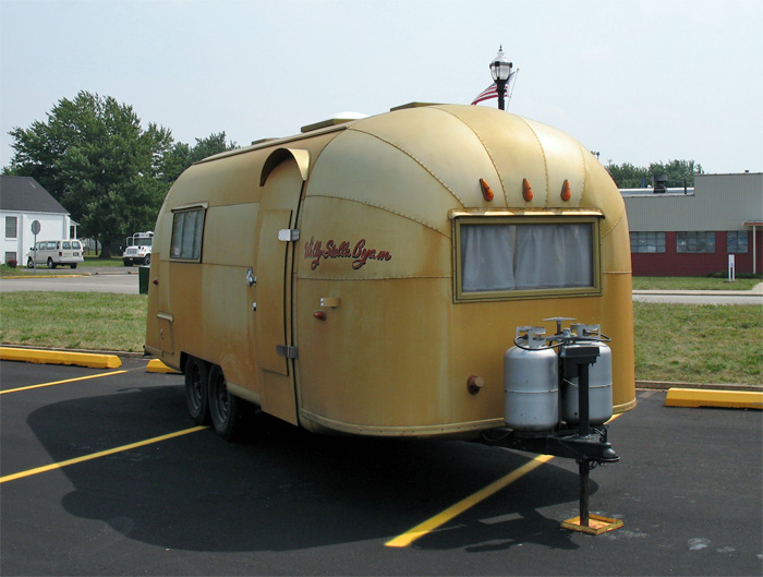 A closeup of Wally's golden trailer