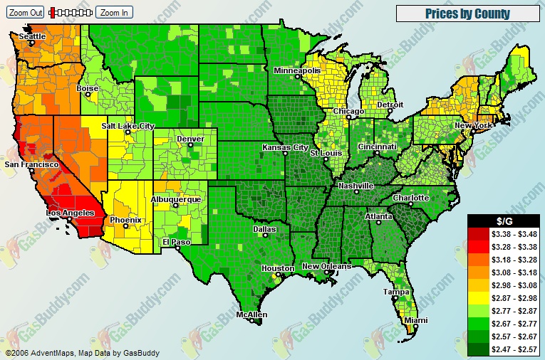 Snapshot of gas prices