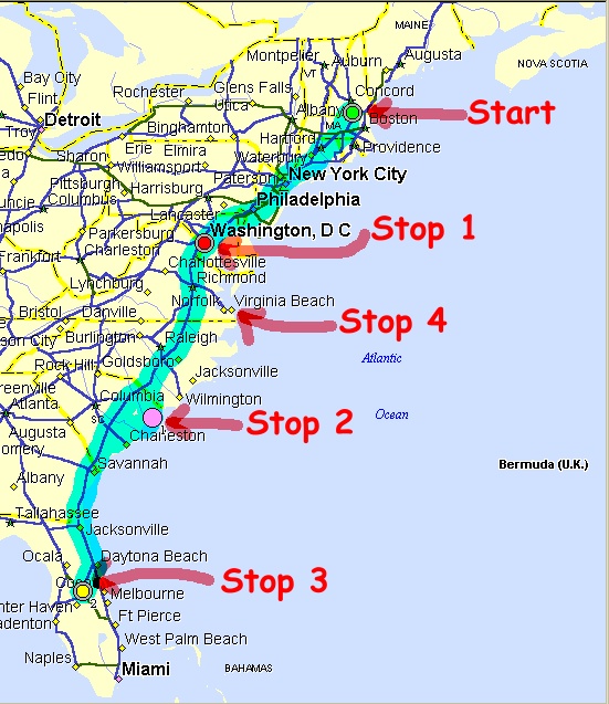 2001 Trip overview map