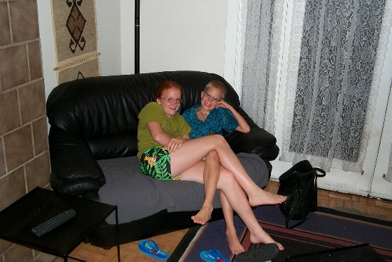 Posing in Ramesh's couch 
