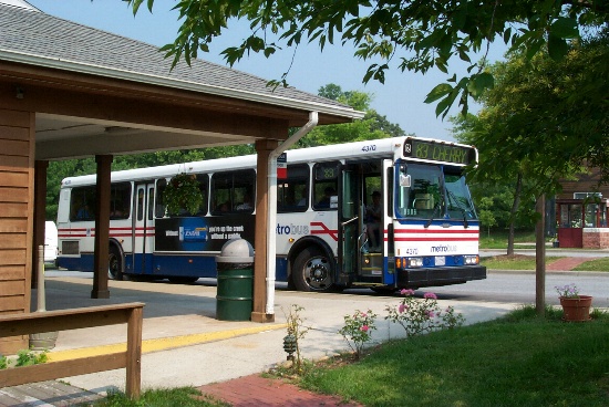 Taking the Metrobus from the campground to the Metro