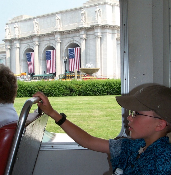 Riding by Union Station