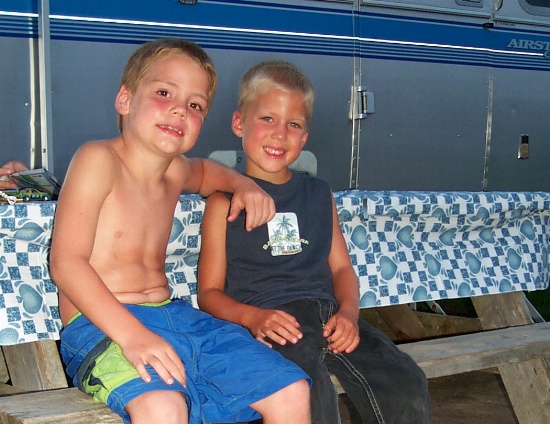 Karl and his camping friend Bradin from South Carolina