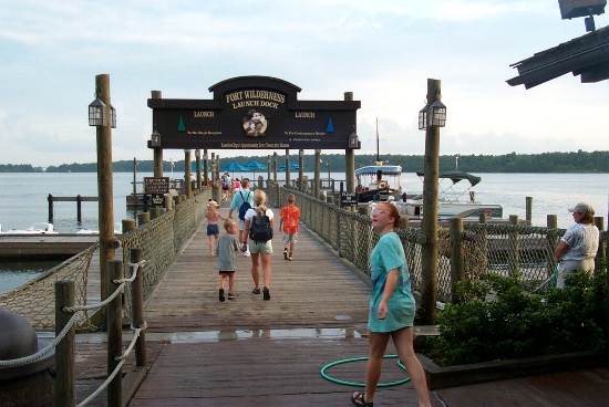 Getting ready to board the boat  by the Marina of Fort Wilderness
