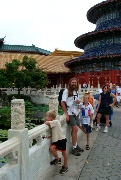 Per posing in front of the temple by the Chinese pavilion