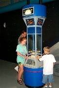 Touching a real moon rock!