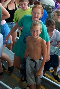 Erik and Isabella, completely soaked