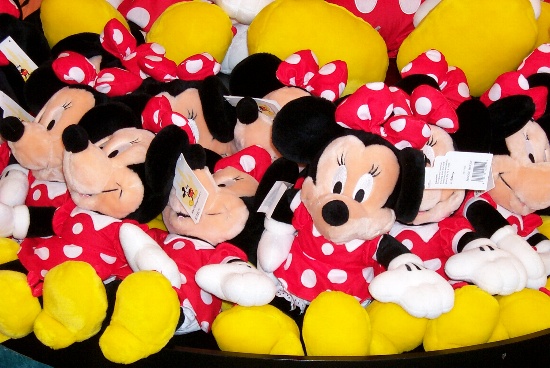 Tons of stuffed little Minnies in the store