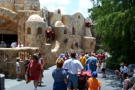 Outside of the Star Wars ride (Ewok village)