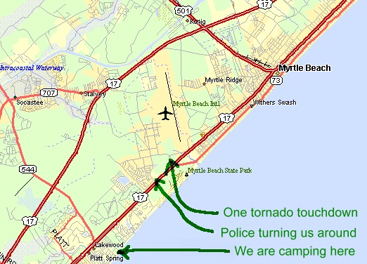 One of several tornado touchdowns