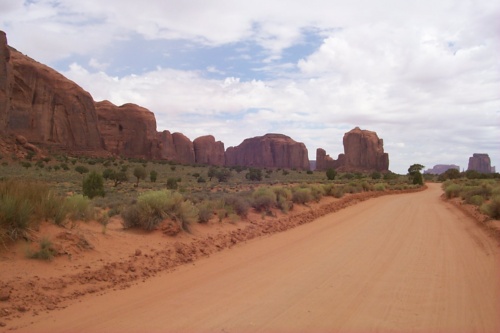 Driving in Monument Valley